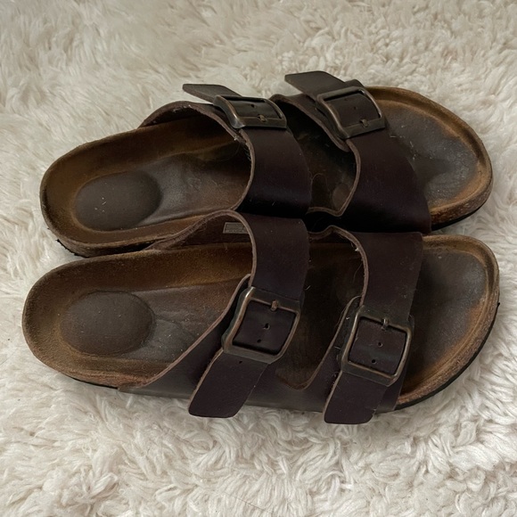 Viking Brown Leather Slide Sandals Size 6.5 - Picture 1 of 8